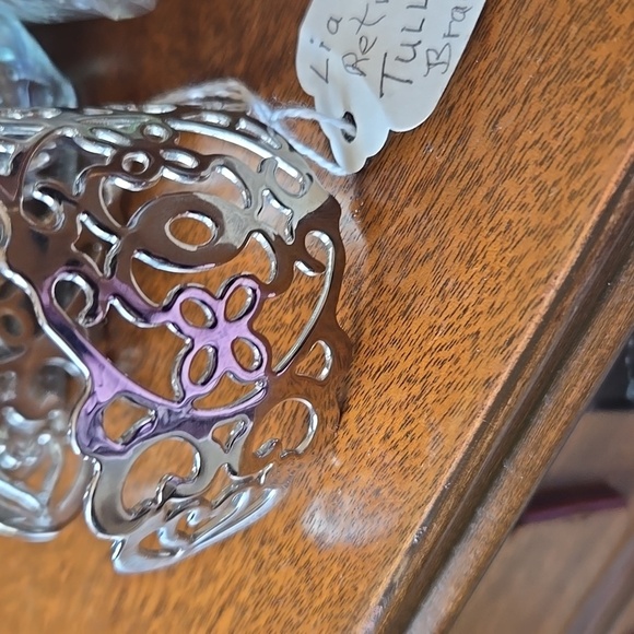 Lia Sophia Retired Silver Cuff Bracelet, EUC - Picture 2 of 4